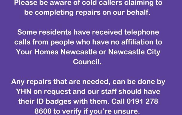 Cold callers are pretending to be our repairs teams