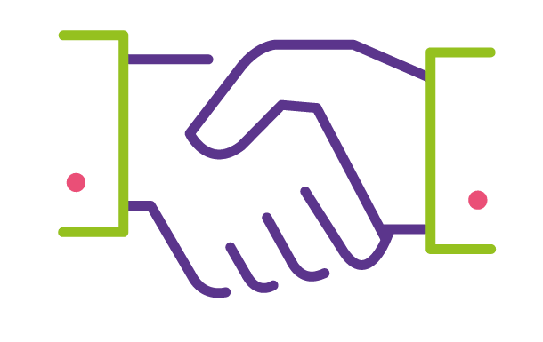 Two people shaking hands icon